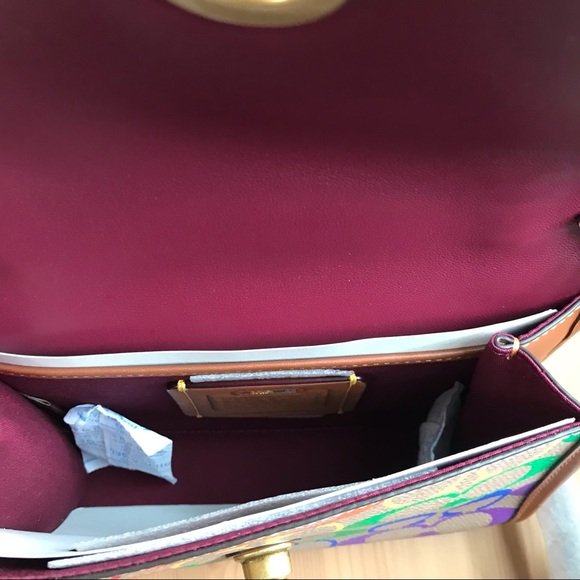 🌈 Coach Kip Turnlock Crossbody In Rainbow Signature Canvas ❤️ - Picture 11 of 15